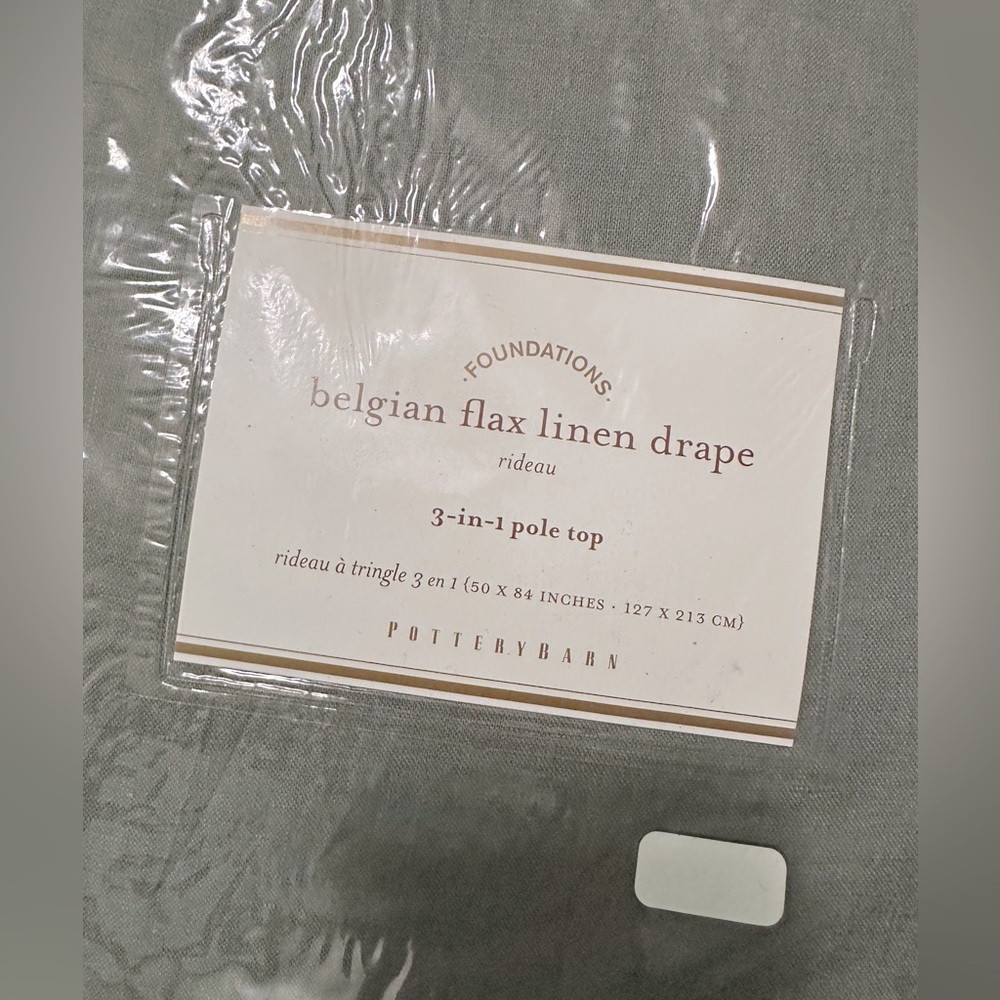NWT Pottery Barn Belgian Linen Curtain 50x84 Flagstone color